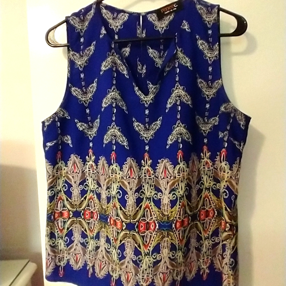 Renee C. blue tank, size Medium